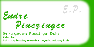 endre pinczinger business card